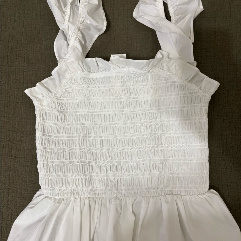 Elegant White Smocked Blouse